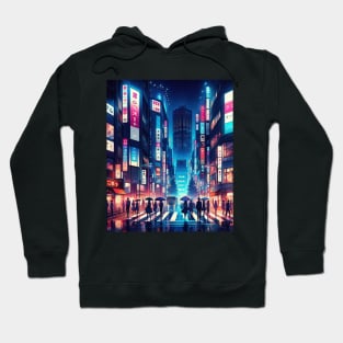 Tokyo Rain - Anime Drawing Hoodie